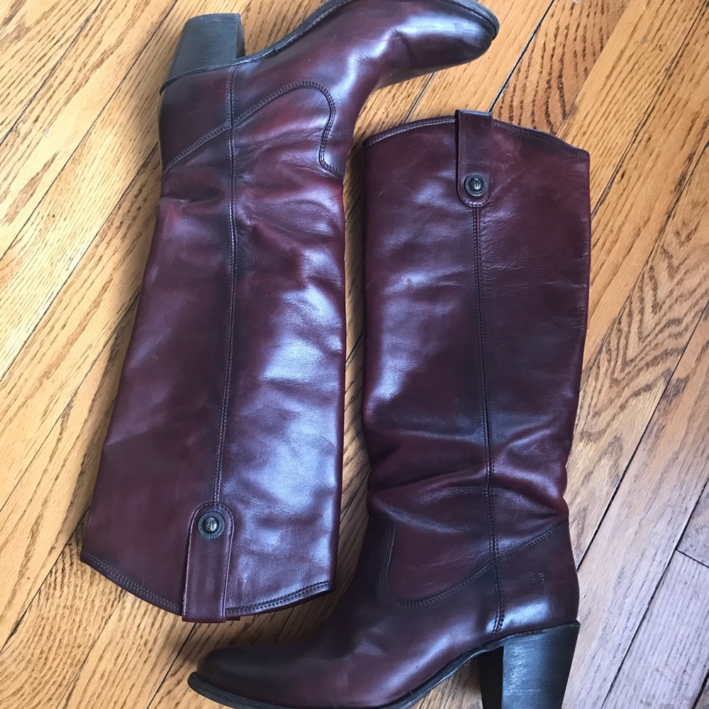 Frye Oxblood Jackie Button Boots